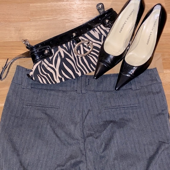 ✅Nylon By DEX full length dress pants, grey/black herringbone,hook, button zip 🩶 - Picture 7 of 7